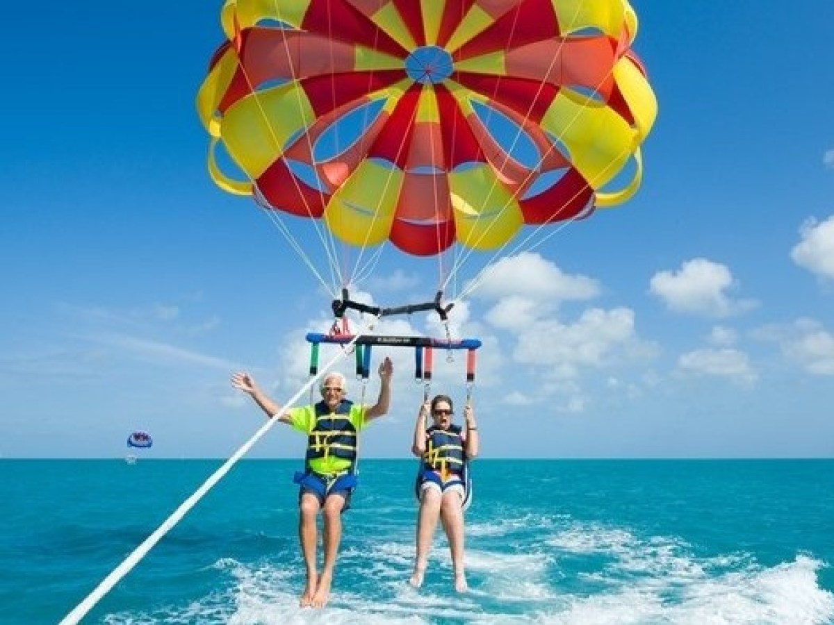a parachute in the water