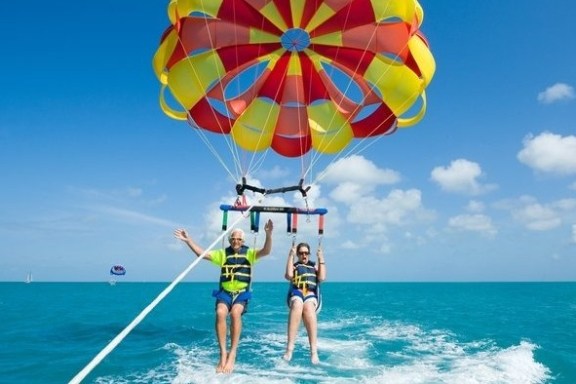 a parachute in the water